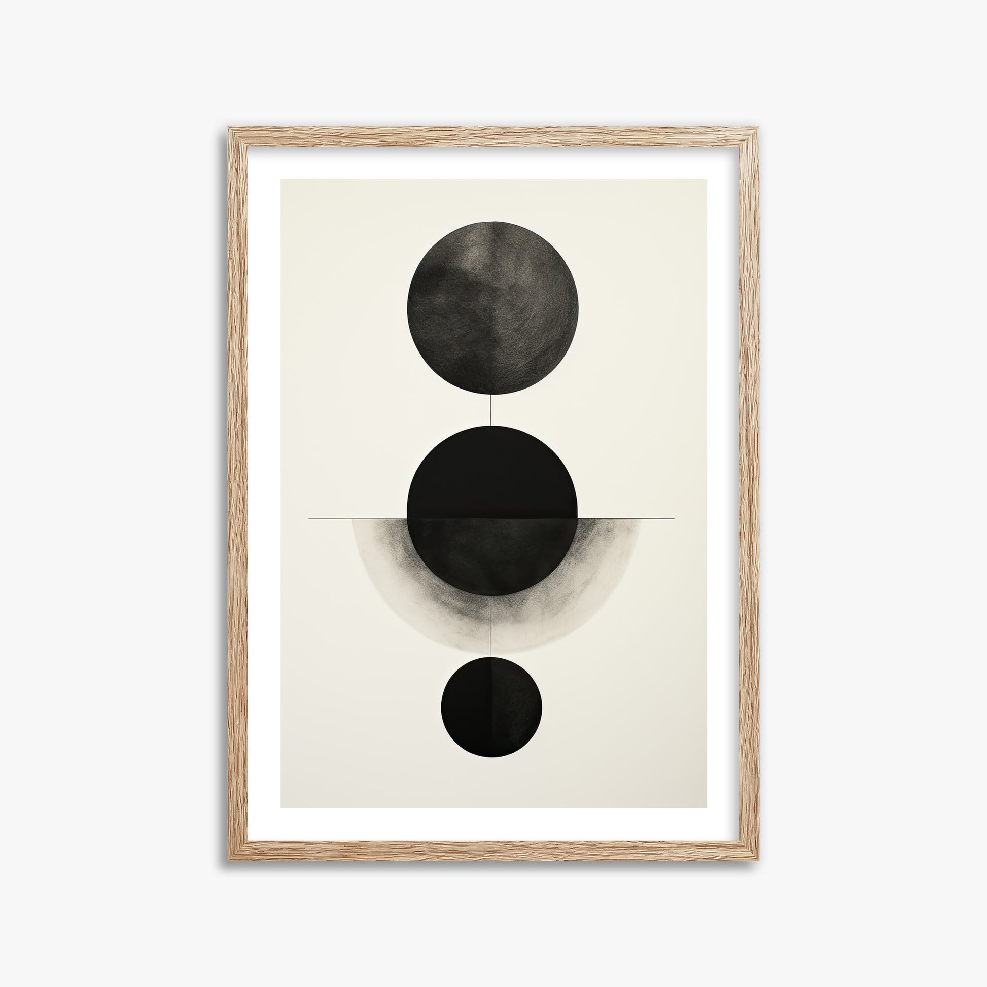 Lunar Alignment, 50x70cm Framed Art Reproduction With Raw Oak Frame