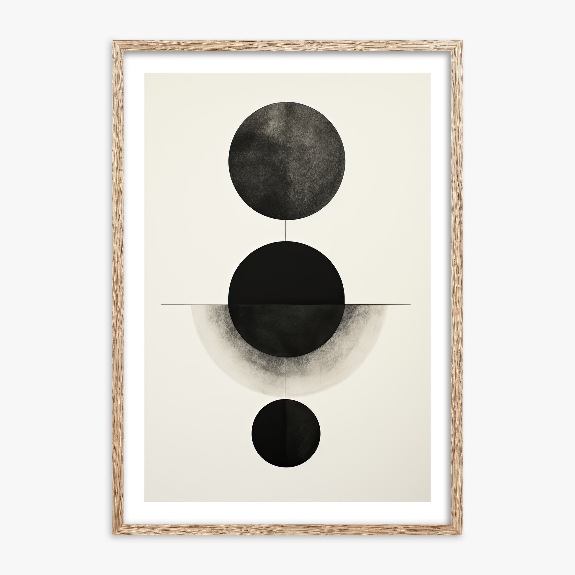 Lunar Alignment, 70x100cm Framed Art Reproduction With Raw Oak Frame