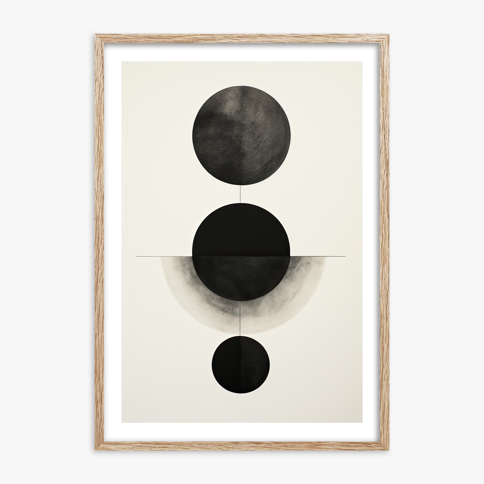 Lunar Alignment, 70x100cm Framed Art Reproduction With Raw Oak Frame