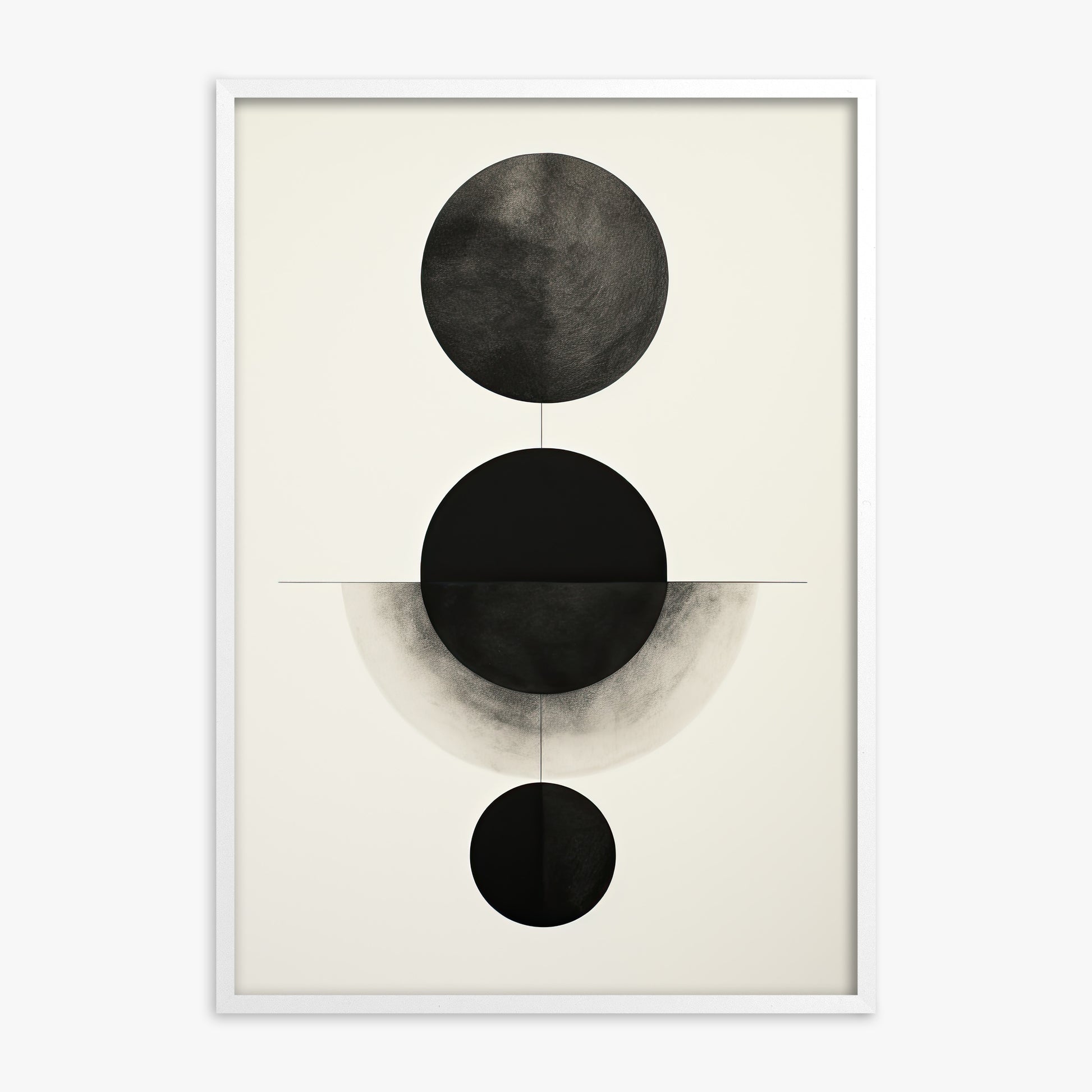 Lunar Alignment, White Framed Poster With White Frame