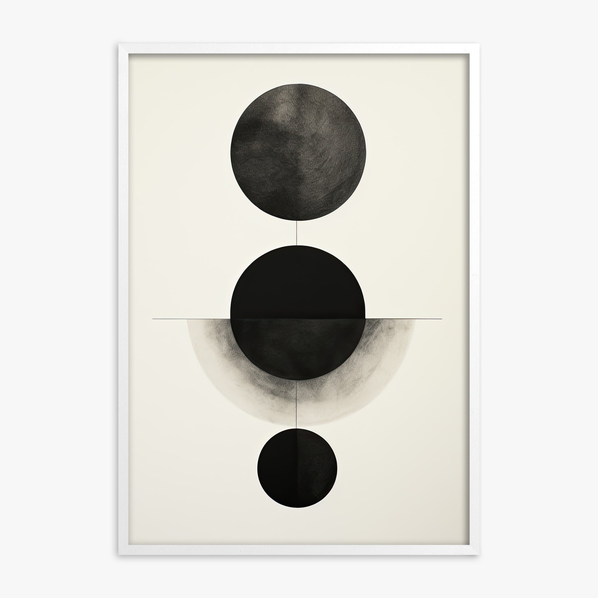 Lunar Alignment, White Framed Poster With White Frame
