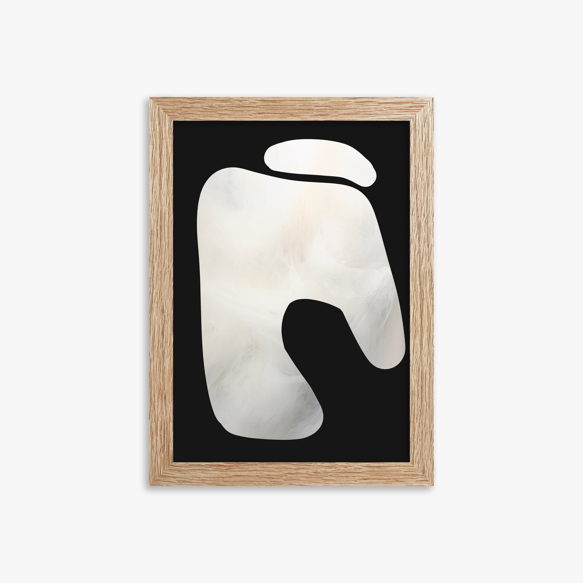 Eroded Form, 21x30cm Framed Art Reproduction With Raw Oak Frame