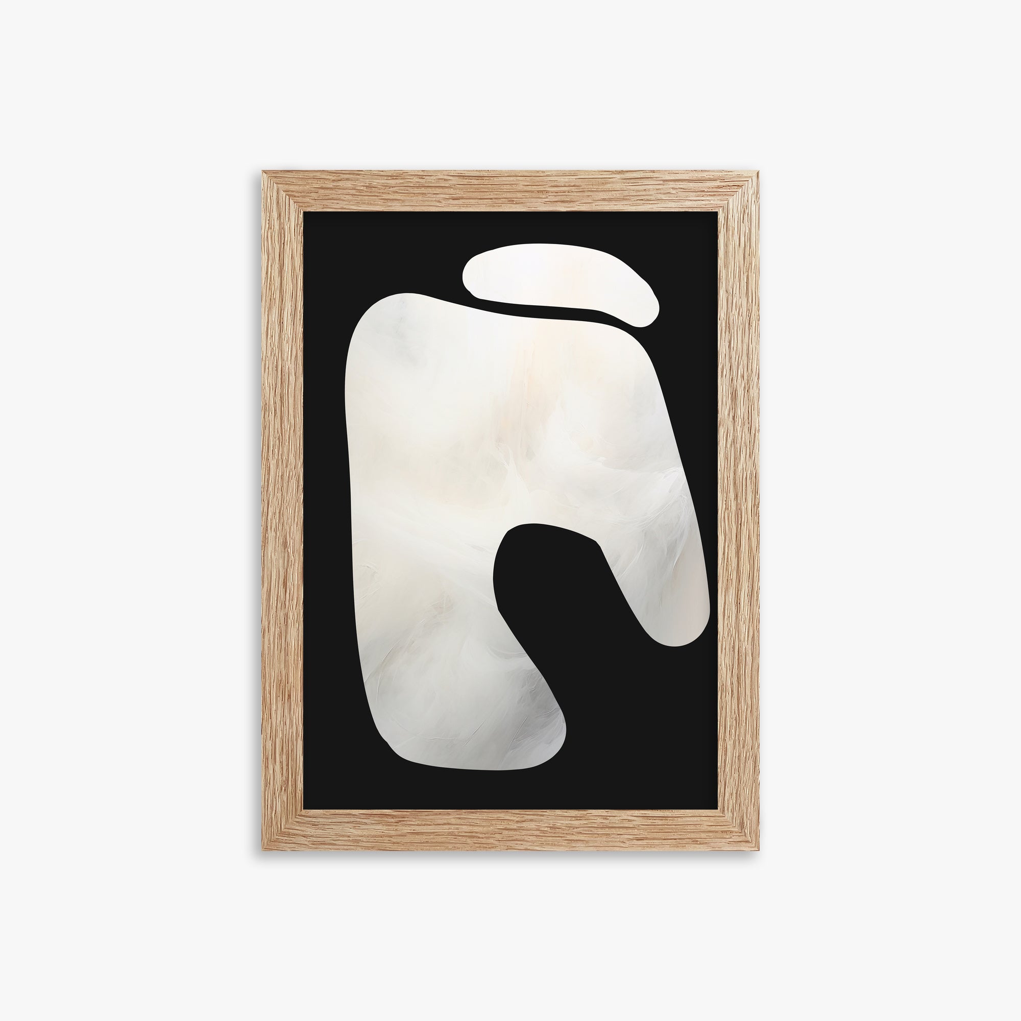 Eroded Form, 21x30cm Framed Art Reproduction With Raw Oak Frame