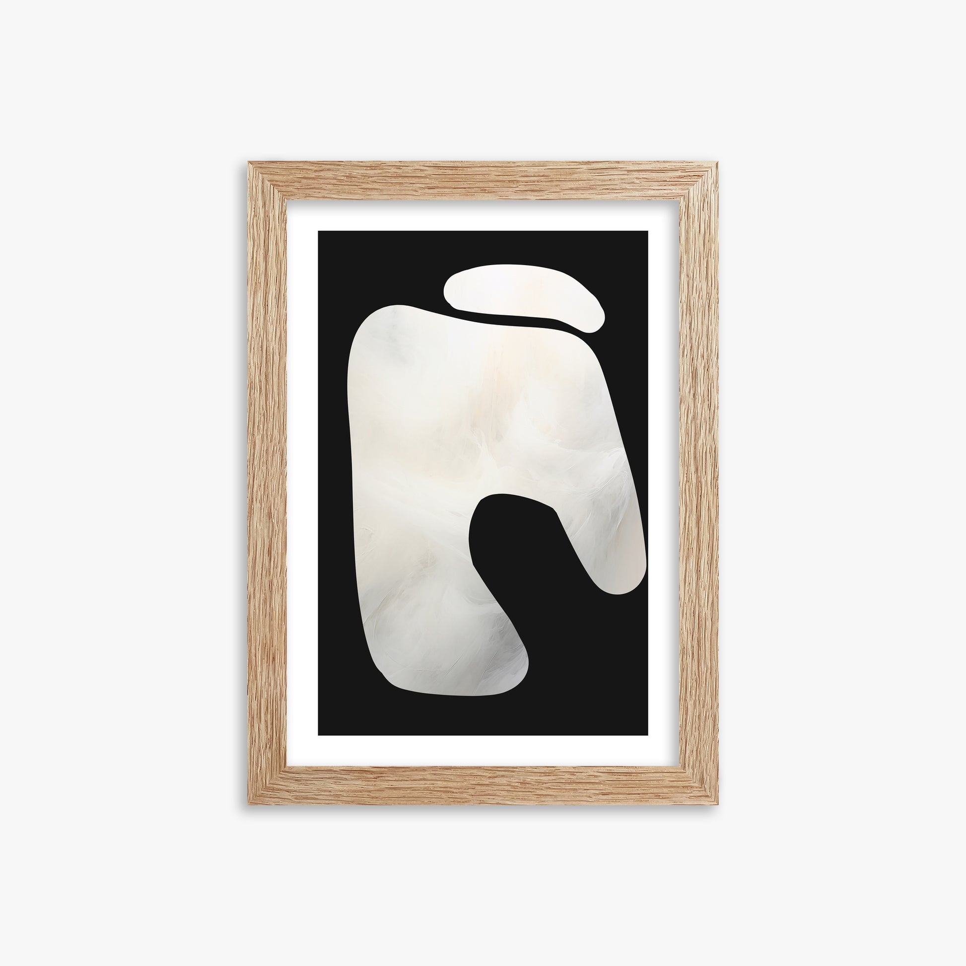 Eroded Form, 21x30cm Framed Art Reproduction With Raw Oak Frame