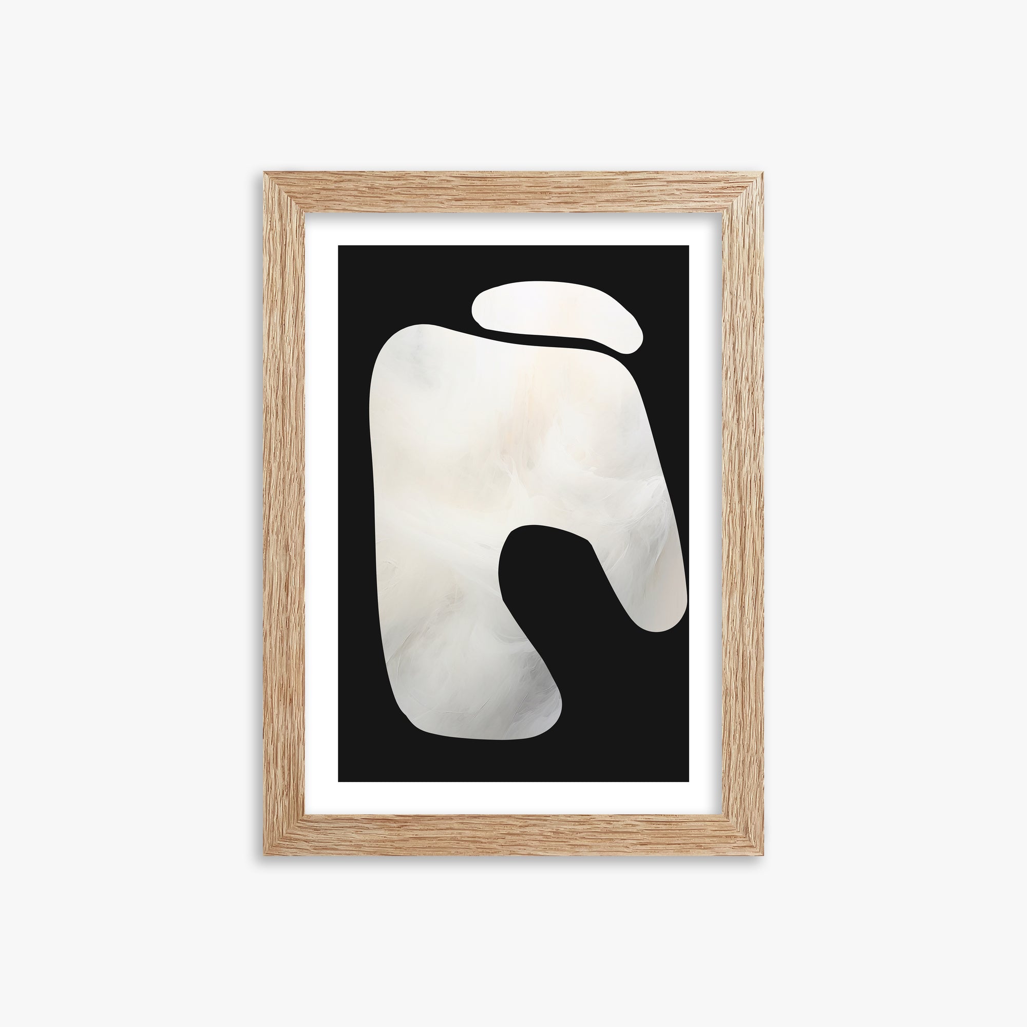 Eroded Form, 21x30cm Framed Art Reproduction With Raw Oak Frame
