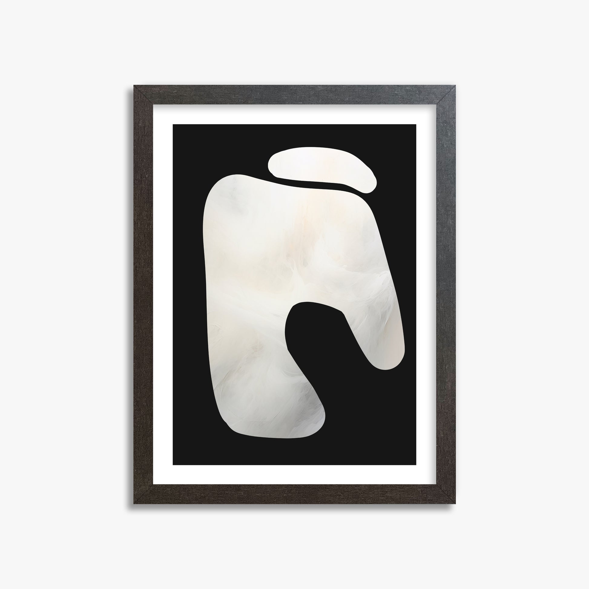 Eroded Form, 30x40cm Framed Art Reproduction With Espresso Frame