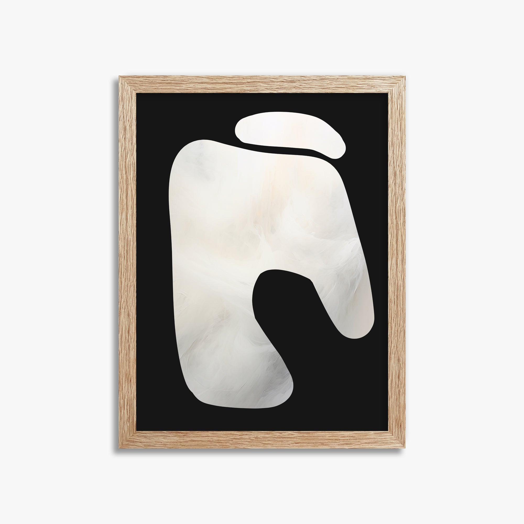 Eroded Form, 30x40cm Framed Art Reproduction With Raw Oak Frame