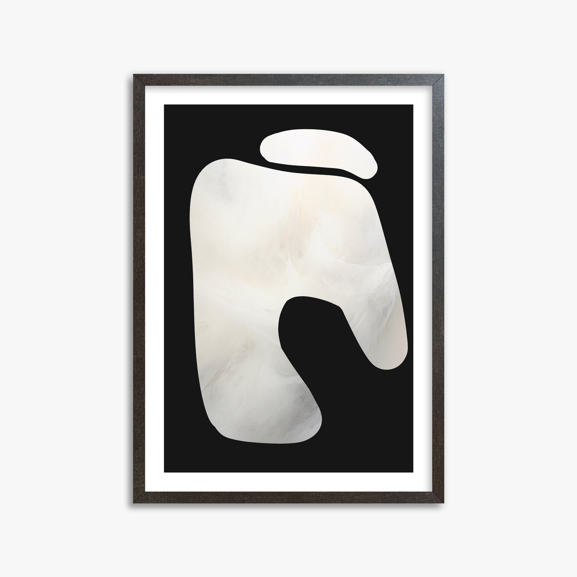 Eroded Form, 50x70cm Framed Art Reproduction With Espresso Frame