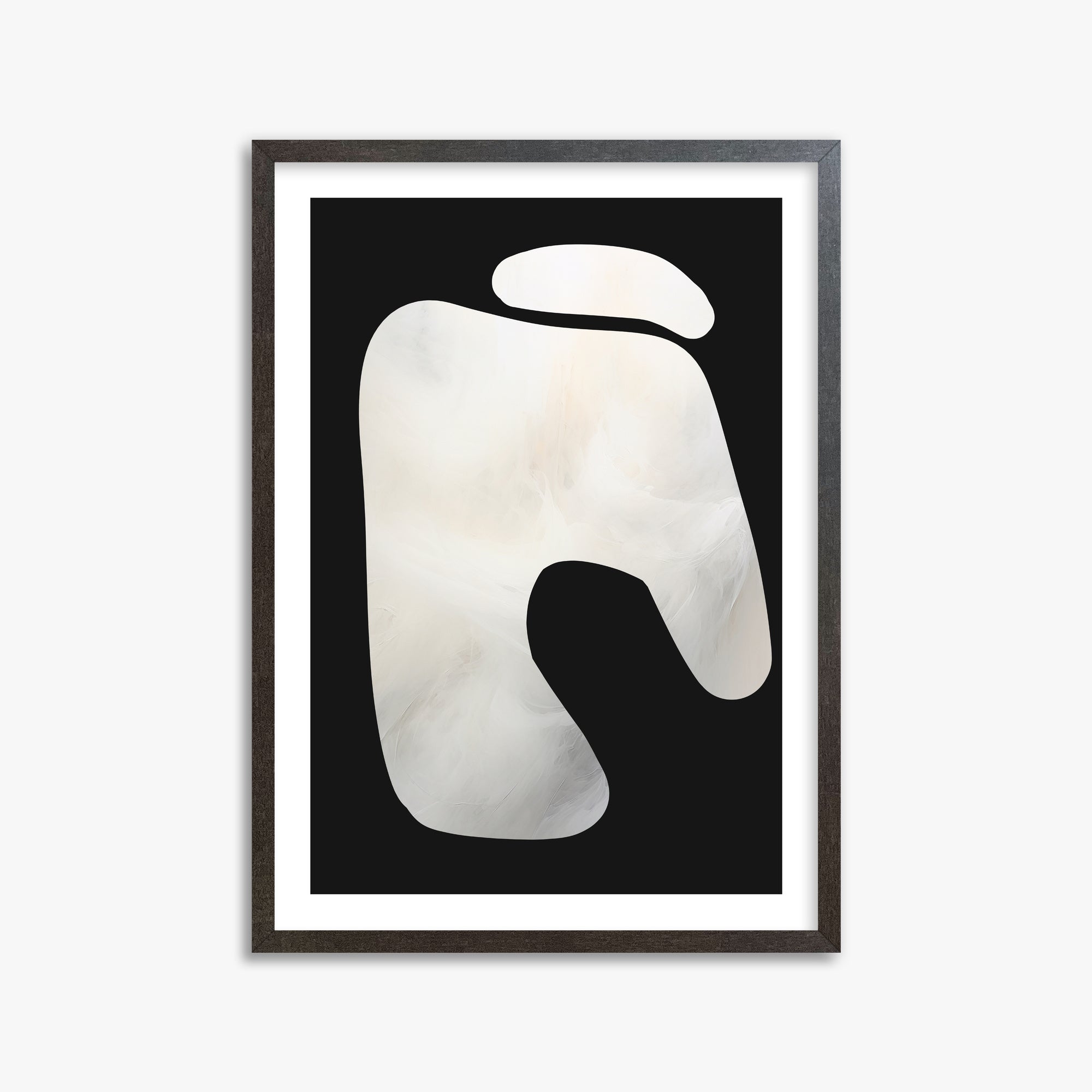 Eroded Form, 50x70cm Framed Art Reproduction With Espresso Frame