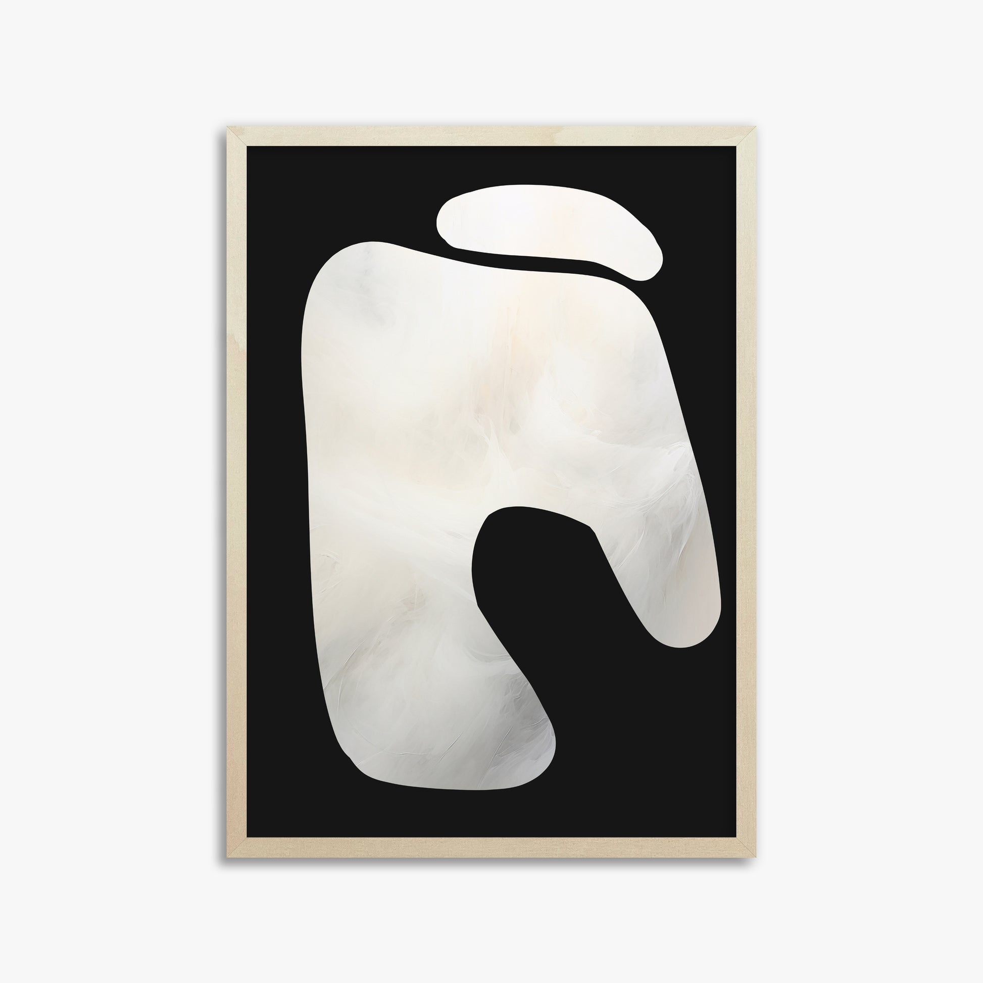 Eroded Form, 50x70cm Framed Art Reproduction With Lime Wood Frame
