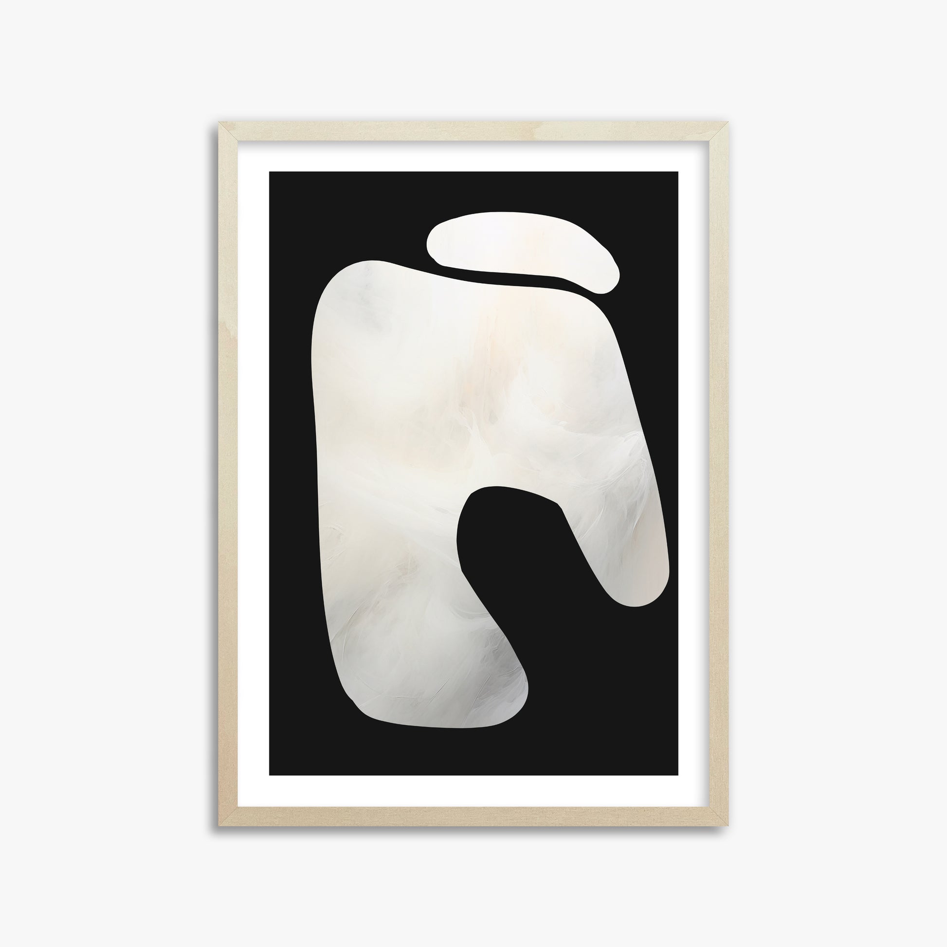 Eroded Form, 50x70cm Framed Art Reproduction With Lime Wood Frame