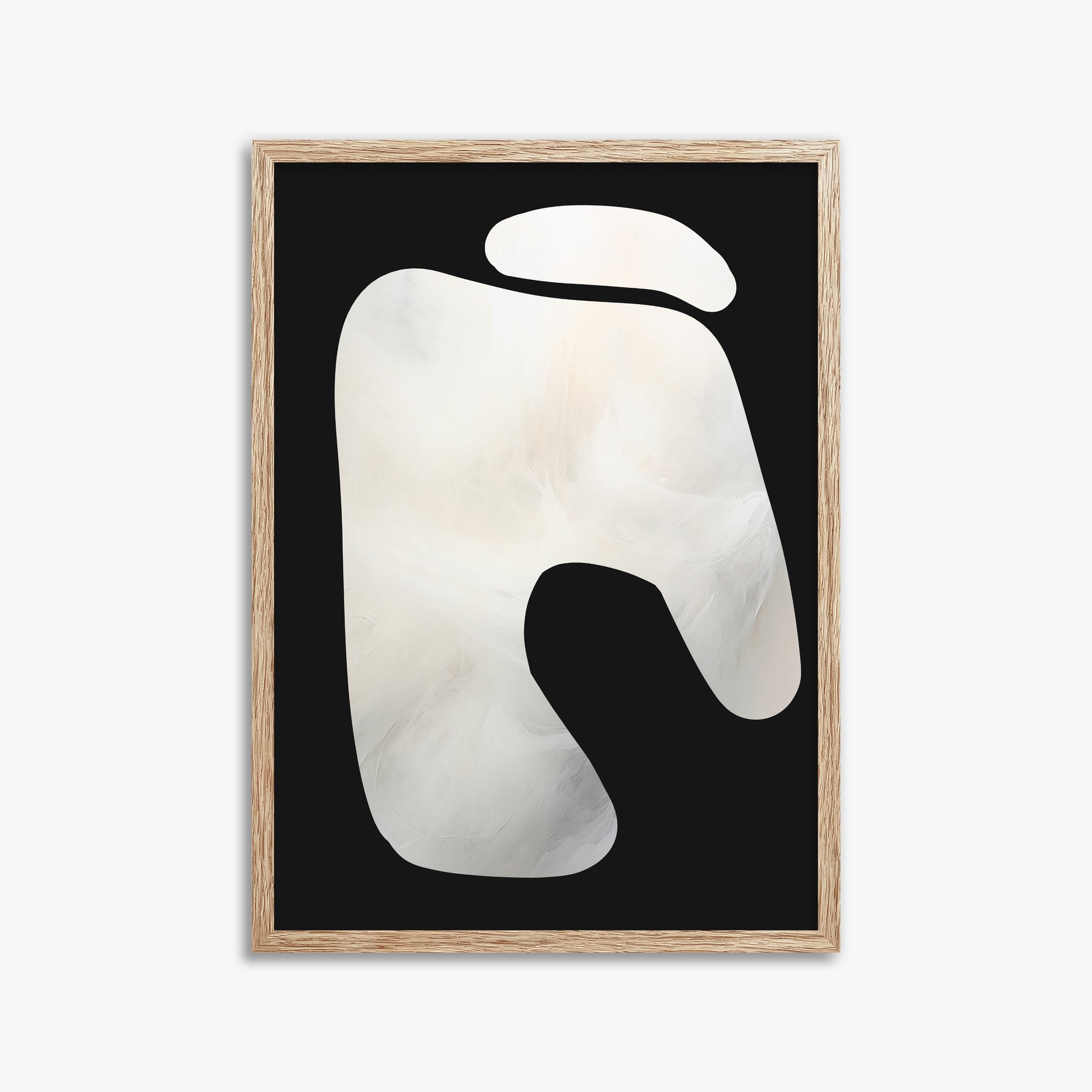 Eroded Form, 50x70cm Framed Art Reproduction With Raw Oak Frame