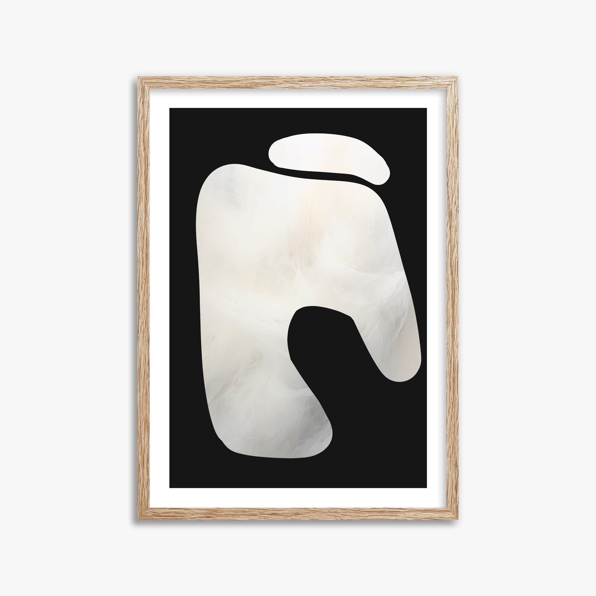 Eroded Form, 50x70cm Framed Art Reproduction With Raw Oak Frame