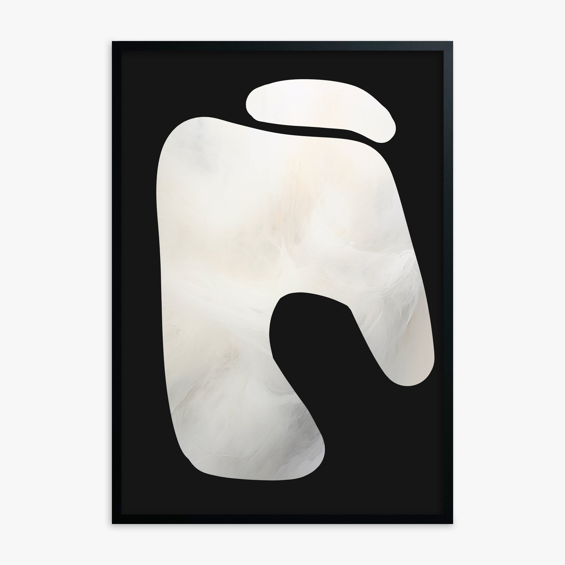 Eroded Form, Black Framed Poster With Black Frame