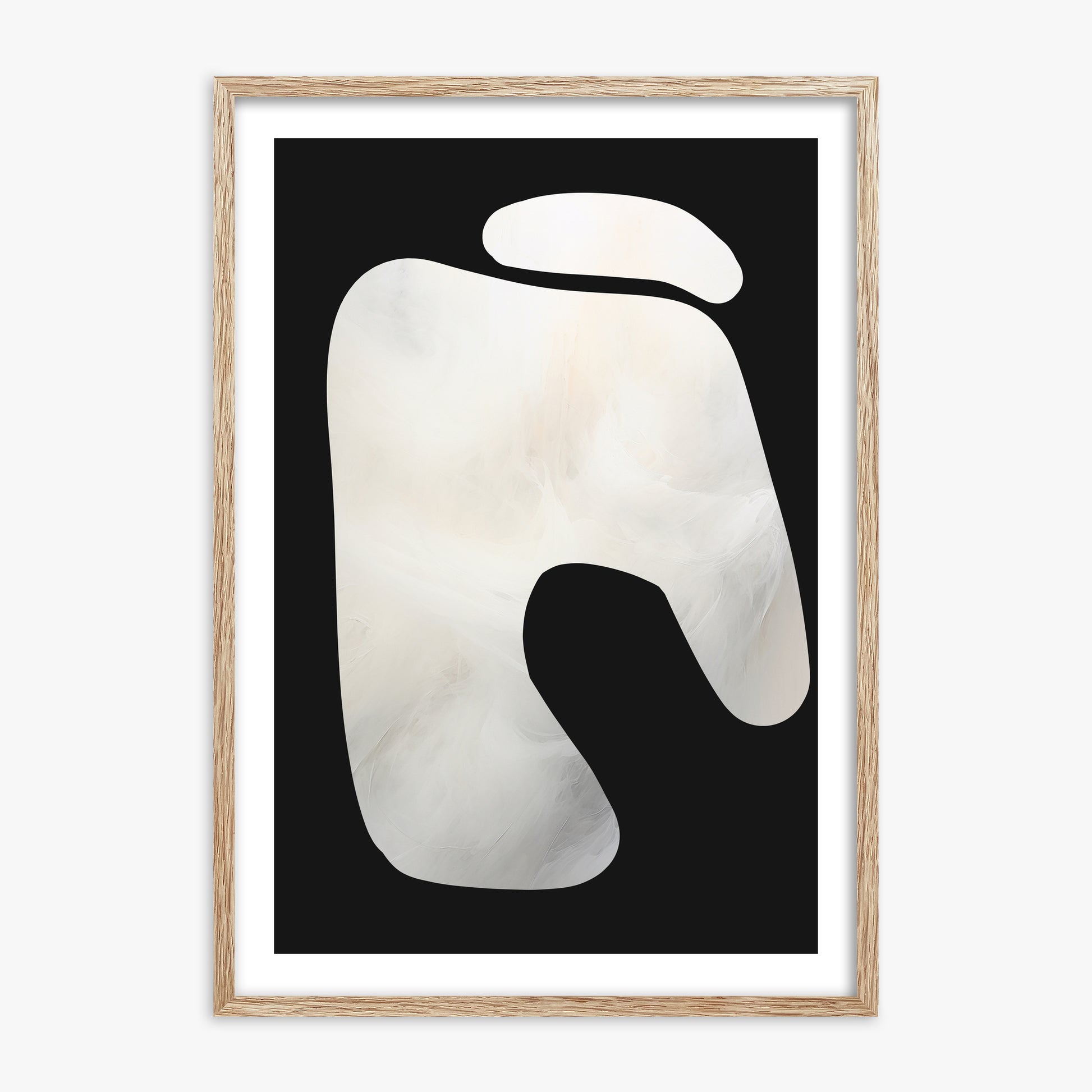 Eroded Form, 70x100cm Framed Art Reproduction With Raw Oak Frame