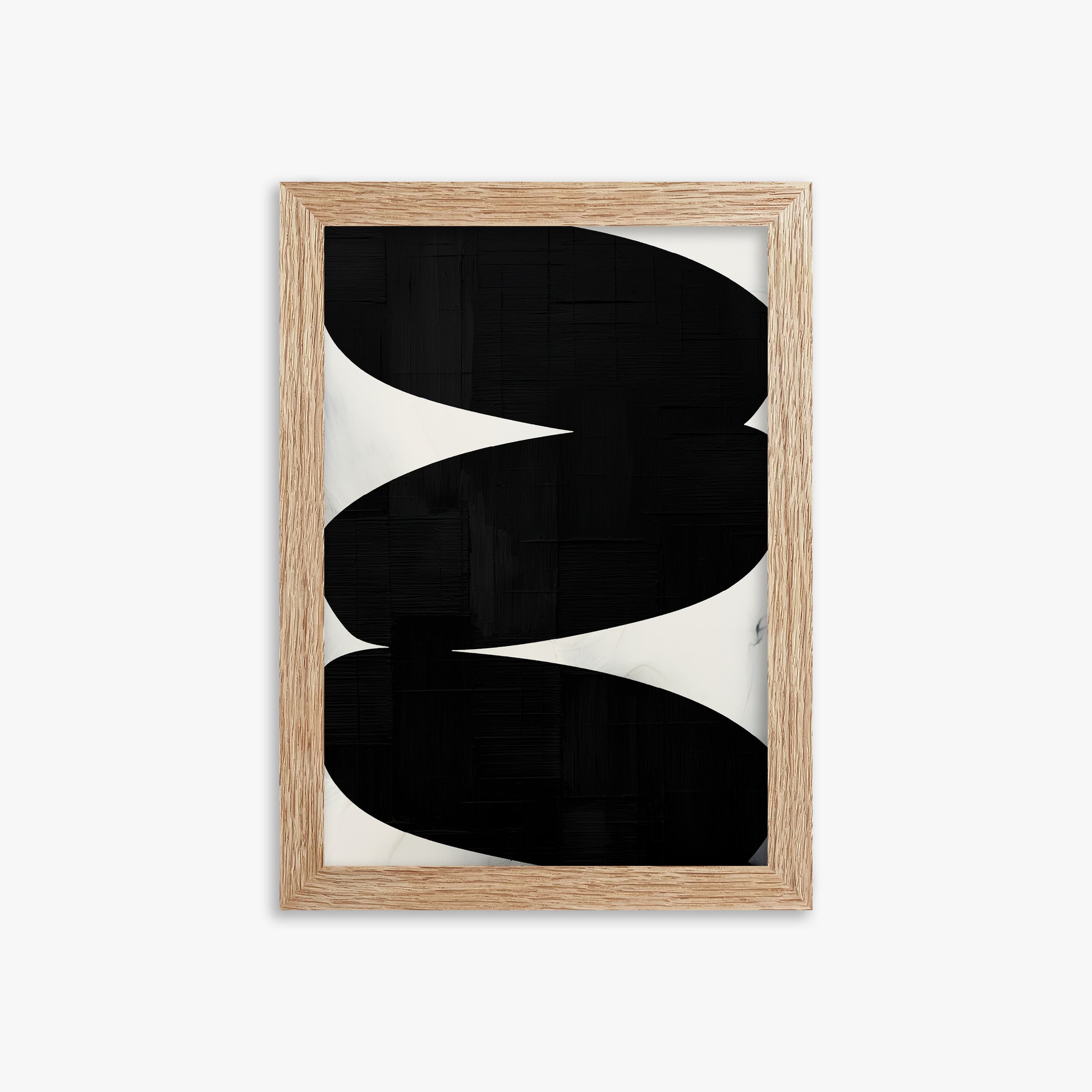 Onyx Trio, 21x30cm Framed Art Reproduction With Raw Oak Frame