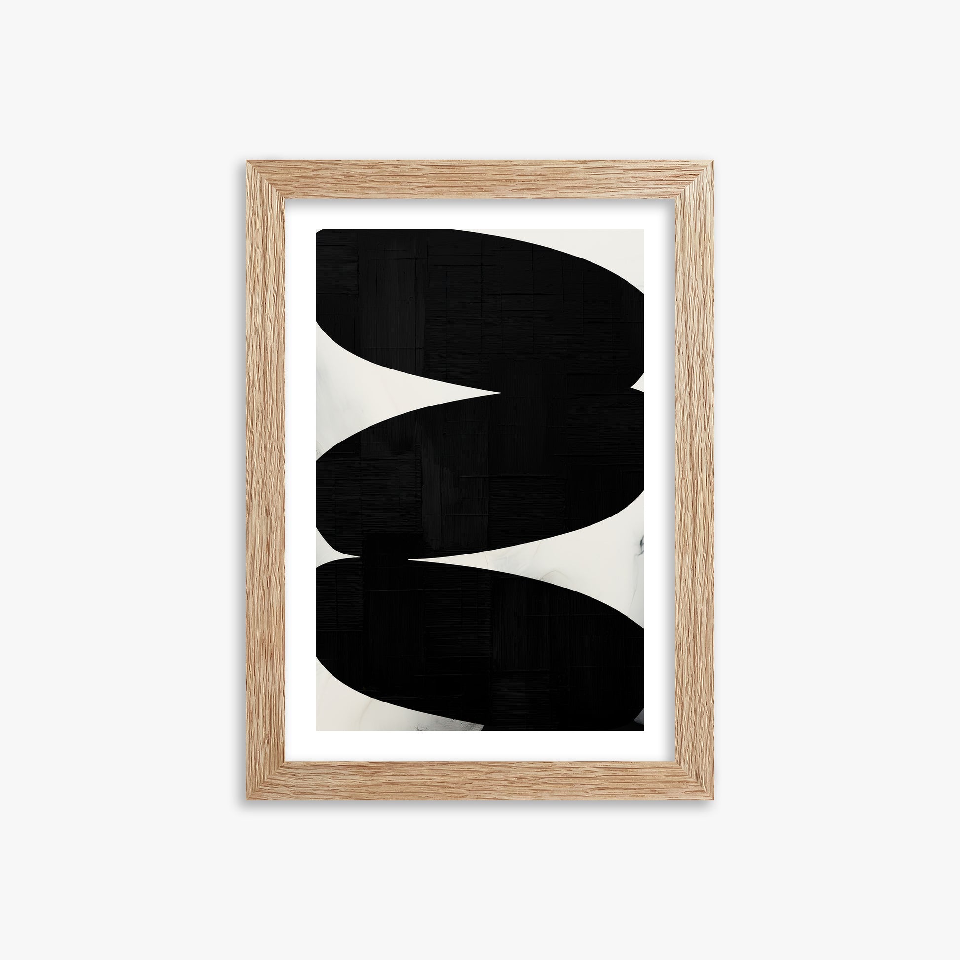 Onyx Trio, 21x30cm Framed Art Reproduction With Raw Oak Frame