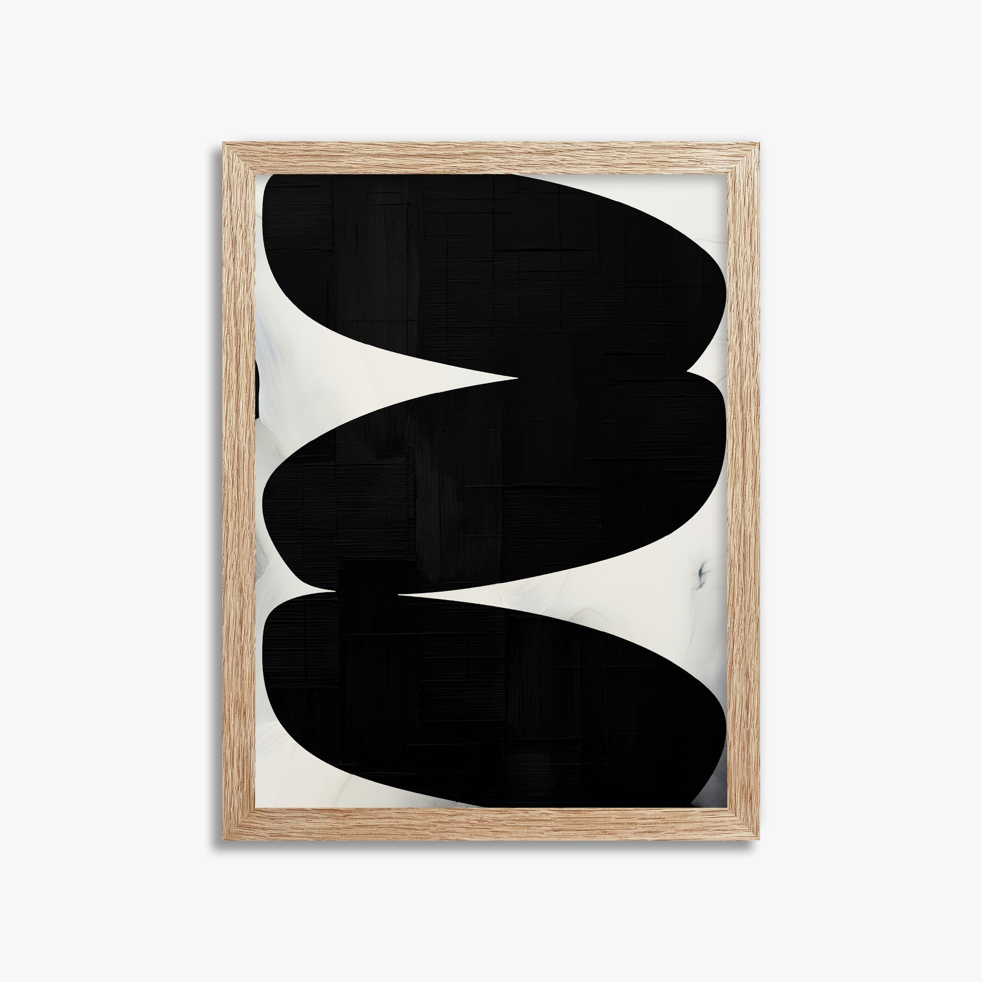 Onyx Trio, 30x40cm Framed Art Reproduction With Raw Oak Frame