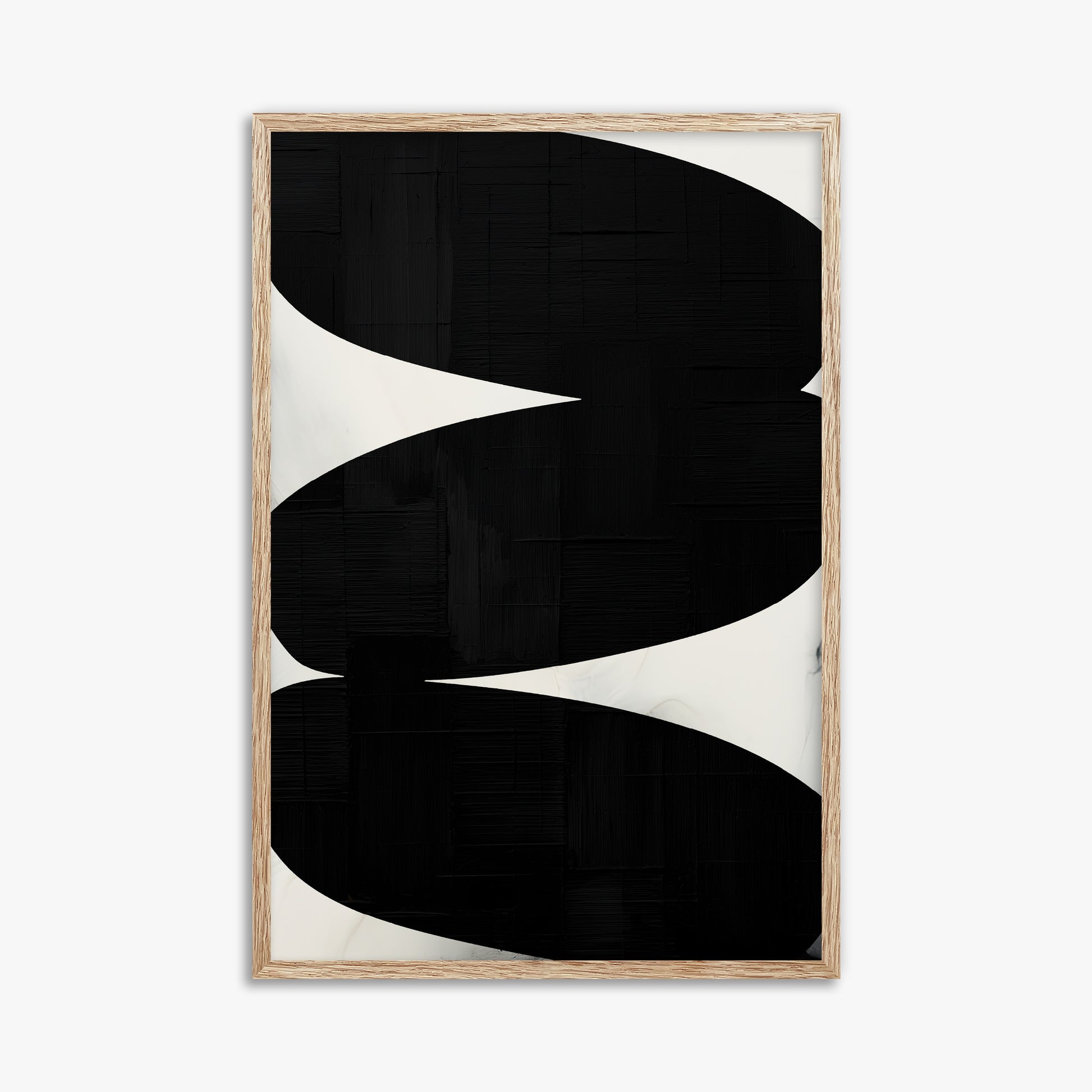 Onyx Trio, 61x91cm Framed Art Reproduction With Raw Oak Frame