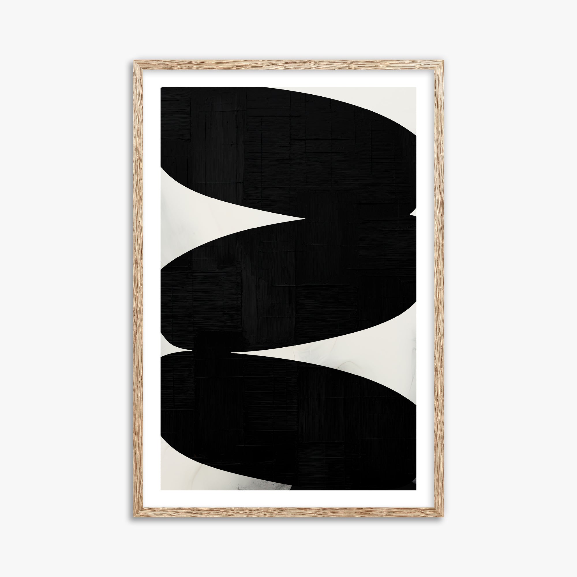 Onyx Trio, 61x91cm Framed Art Reproduction With Raw Oak Frame