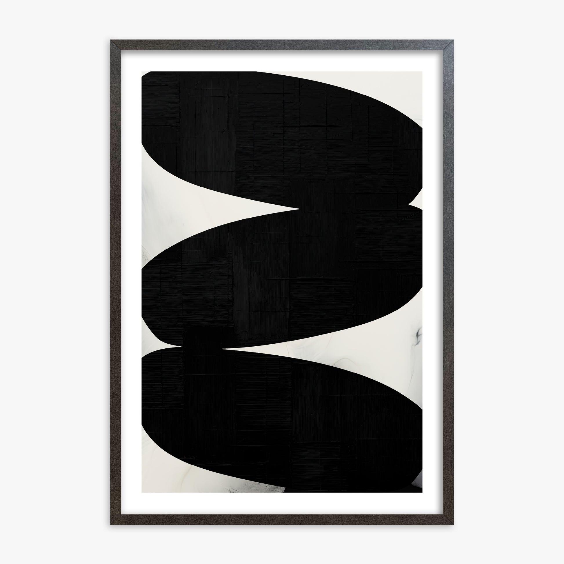 Onyx Trio, 70x100cm Framed Art Reproduction With Espresso Frame