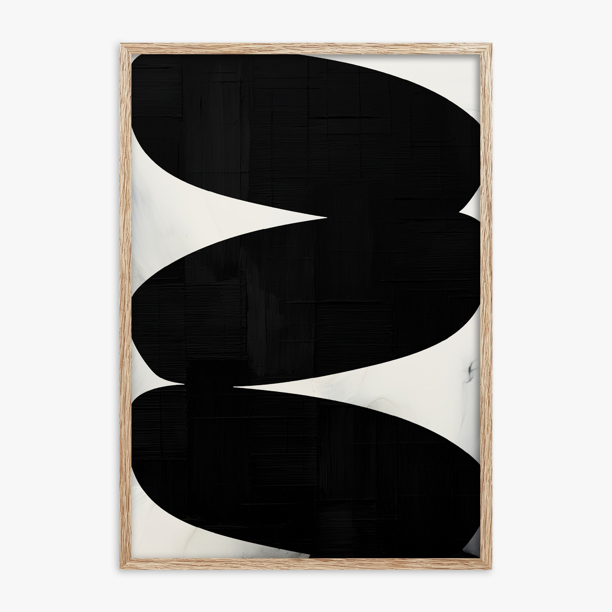Onyx Trio, 70x100cm Framed Art Reproduction With Raw Oak Frame