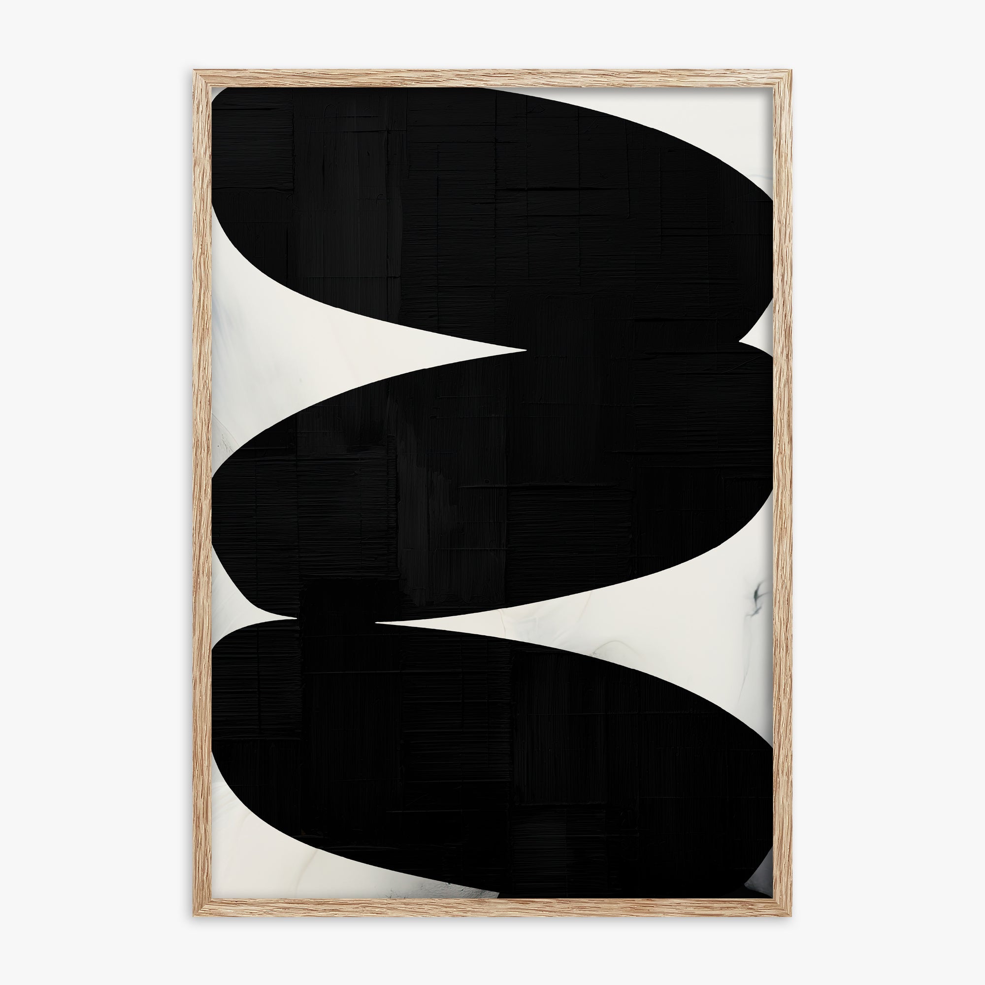 Onyx Trio, 70x100cm Framed Art Reproduction With Raw Oak Frame