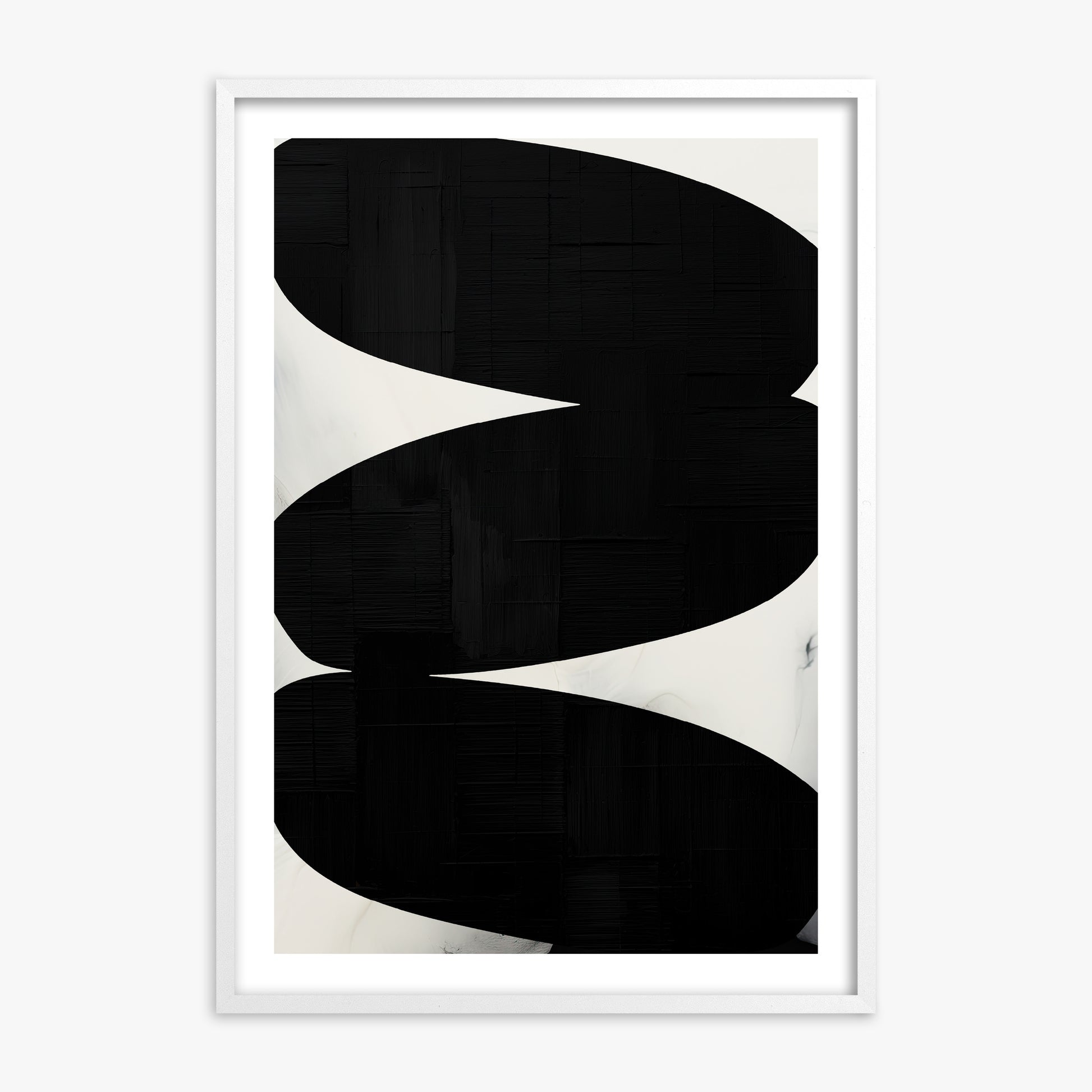 Onyx Trio, White Framed Poster With White Frame