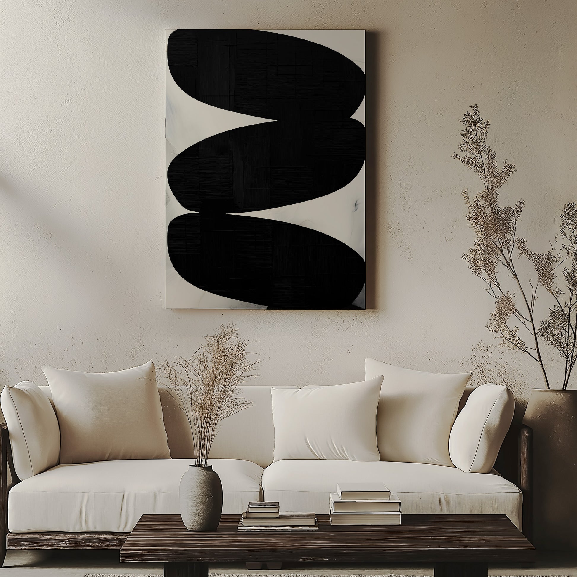 Design Concept No. 57 for Onyx Trio Japanese Satin Canvas Wall Art