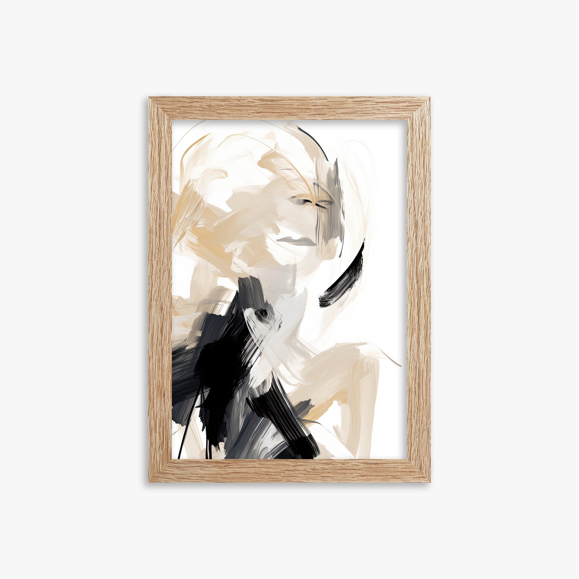 Whispered Elegance, 21x30cm Framed Art Reproduction With Raw Oak Frame