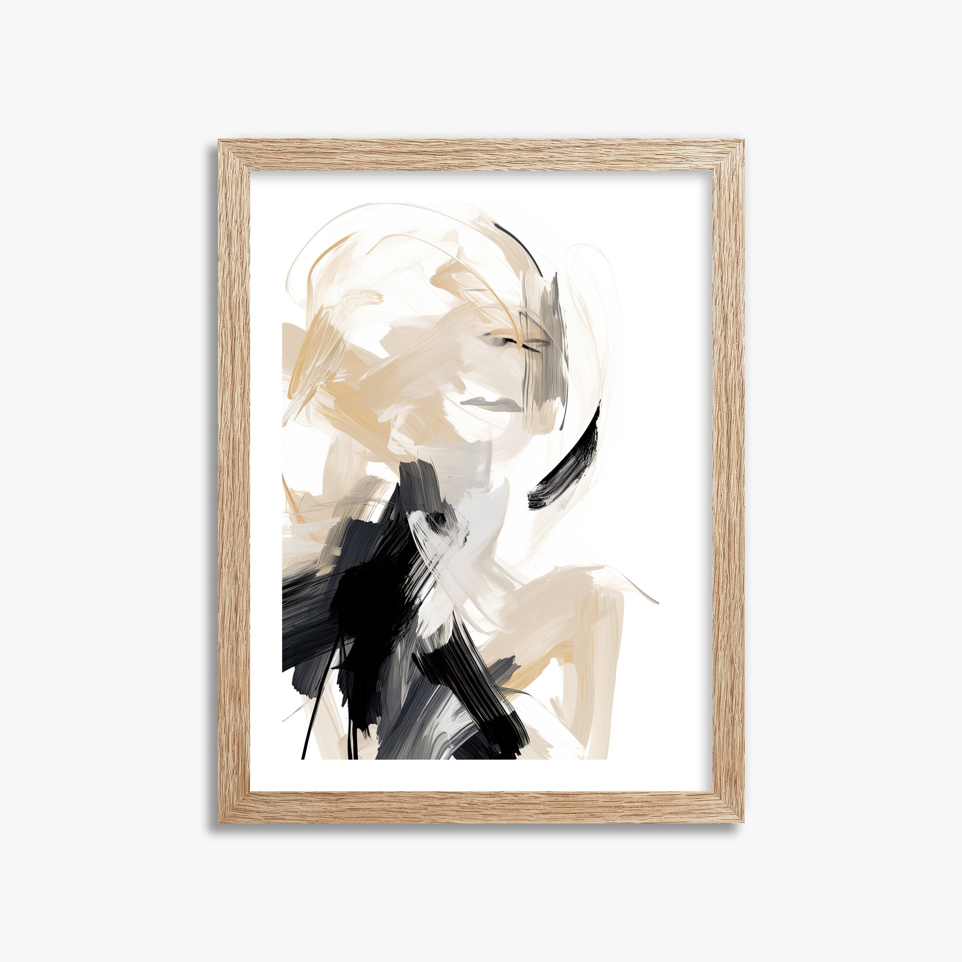 Whispered Elegance, 30x40cm Framed Art Reproduction With Raw Oak Frame