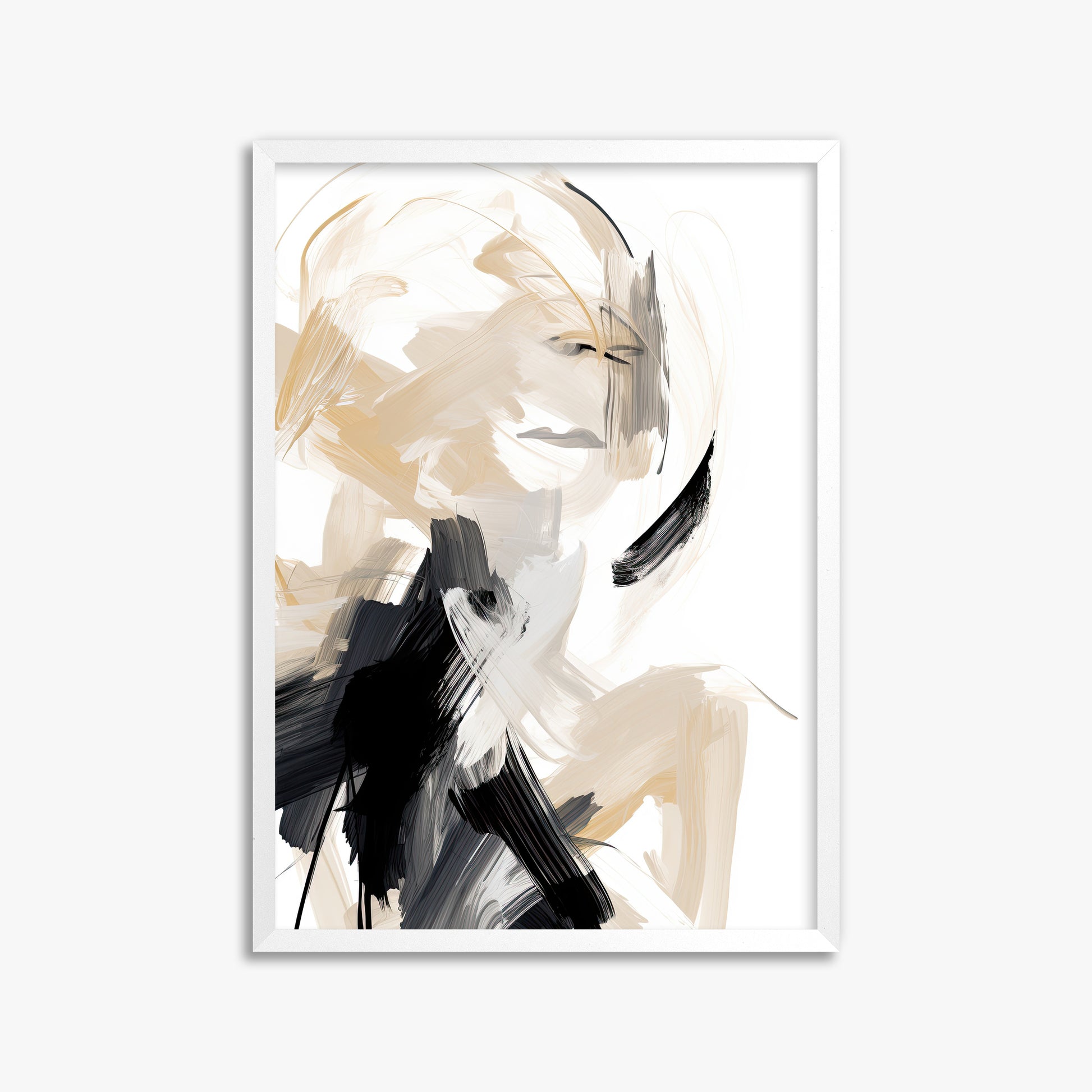 Whispered Elegance, 50x70cm Framed Poster With White Frame