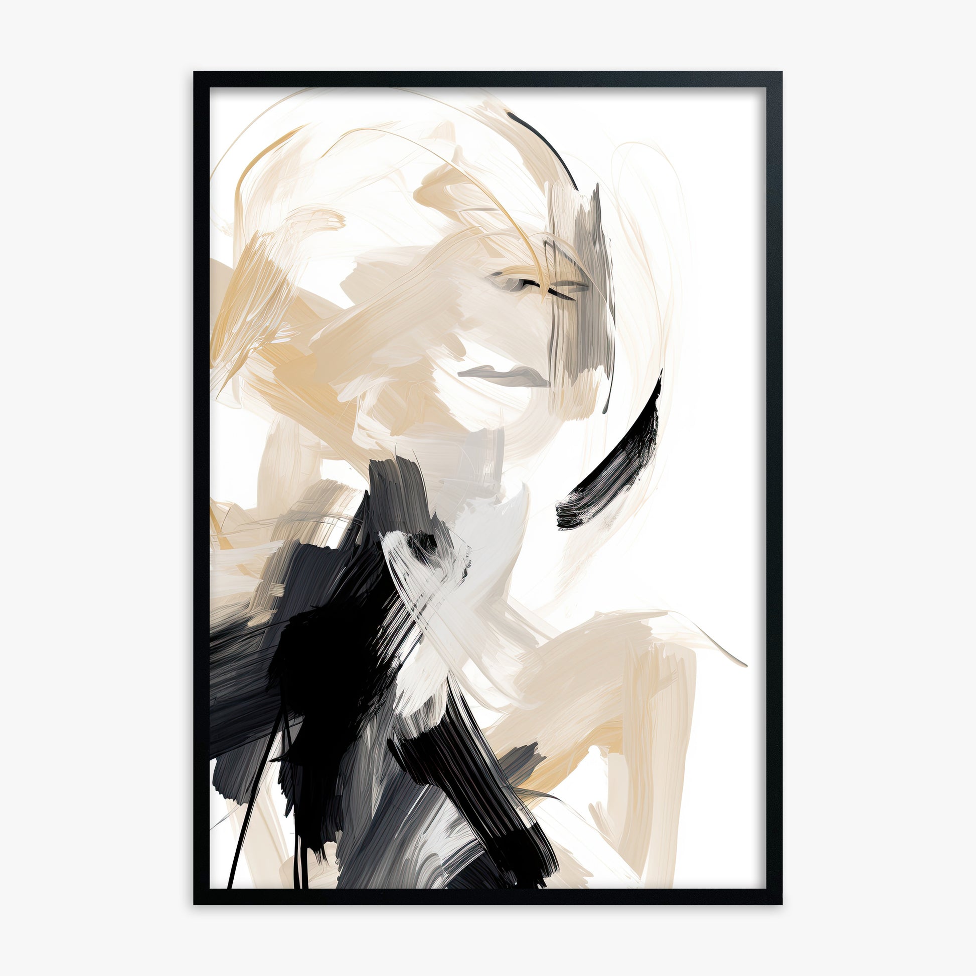Whispered Elegance, Black Framed Poster With Black Frame