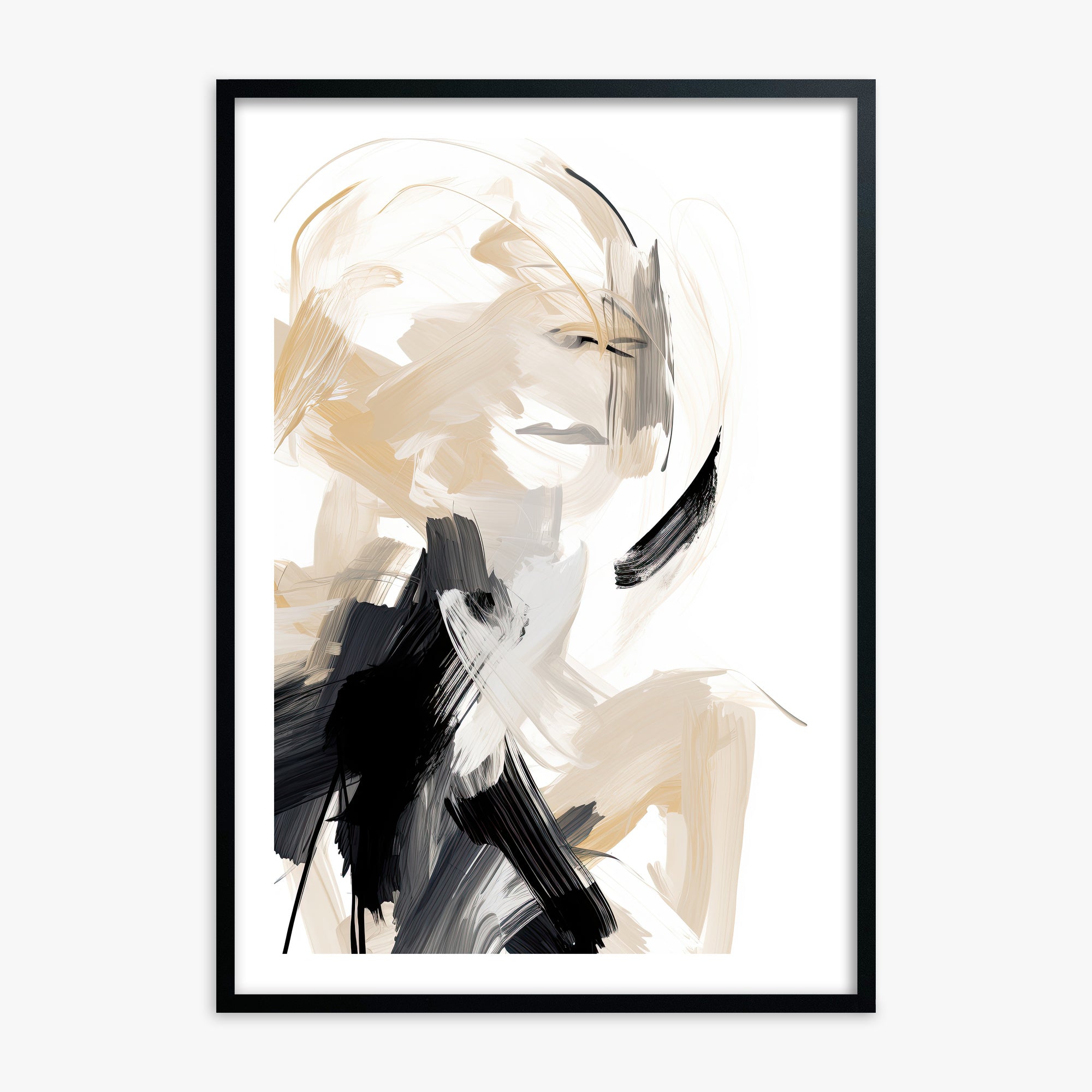 Whispered Elegance, Black Framed Poster With Black Frame