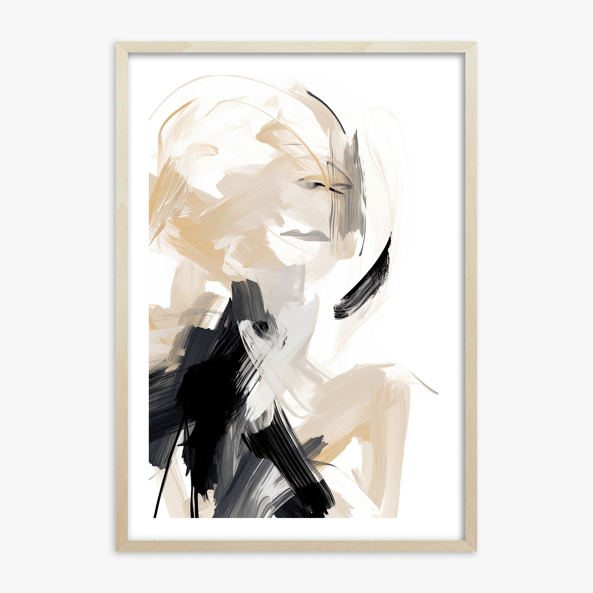 Whispered Elegance, 70x100cm Framed Art Reproduction With Lime Wood Frame