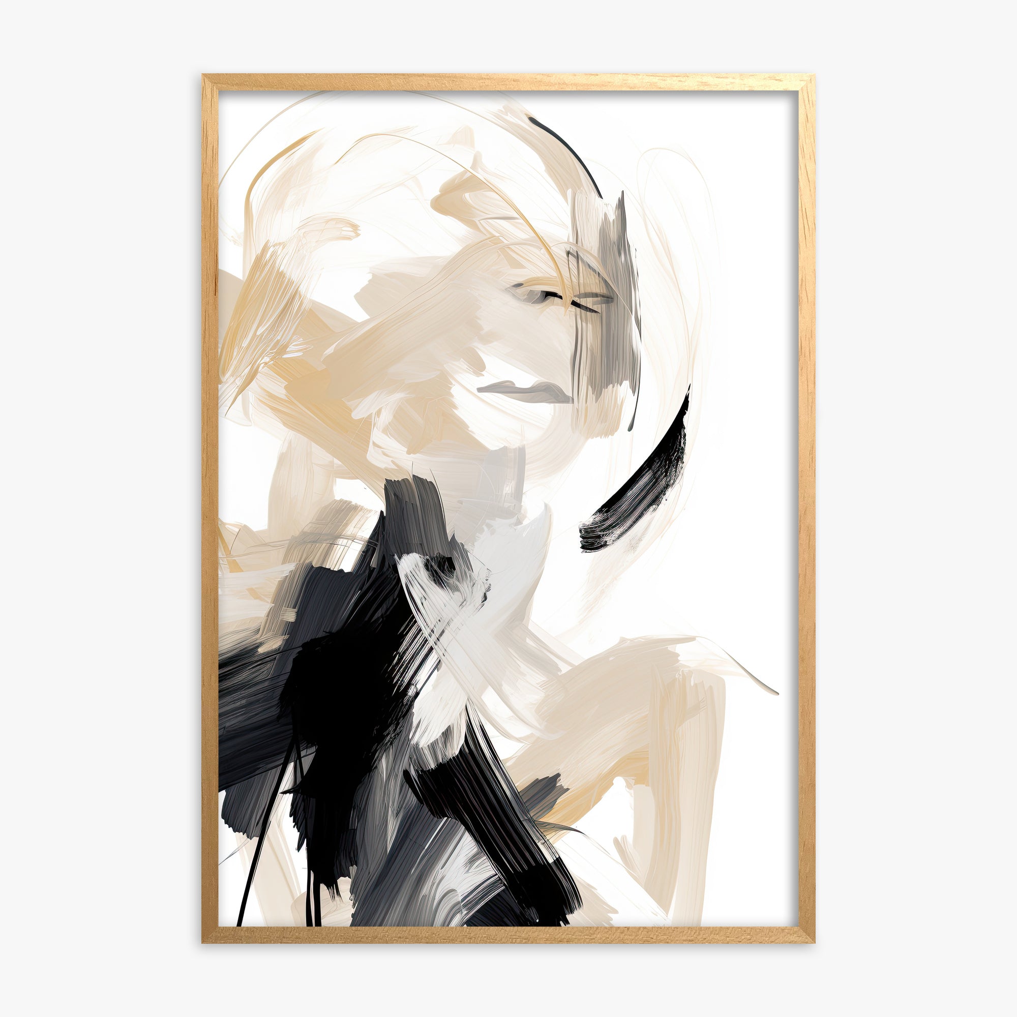 Whispered Elegance, Oak Framed Poster With Oak Frame