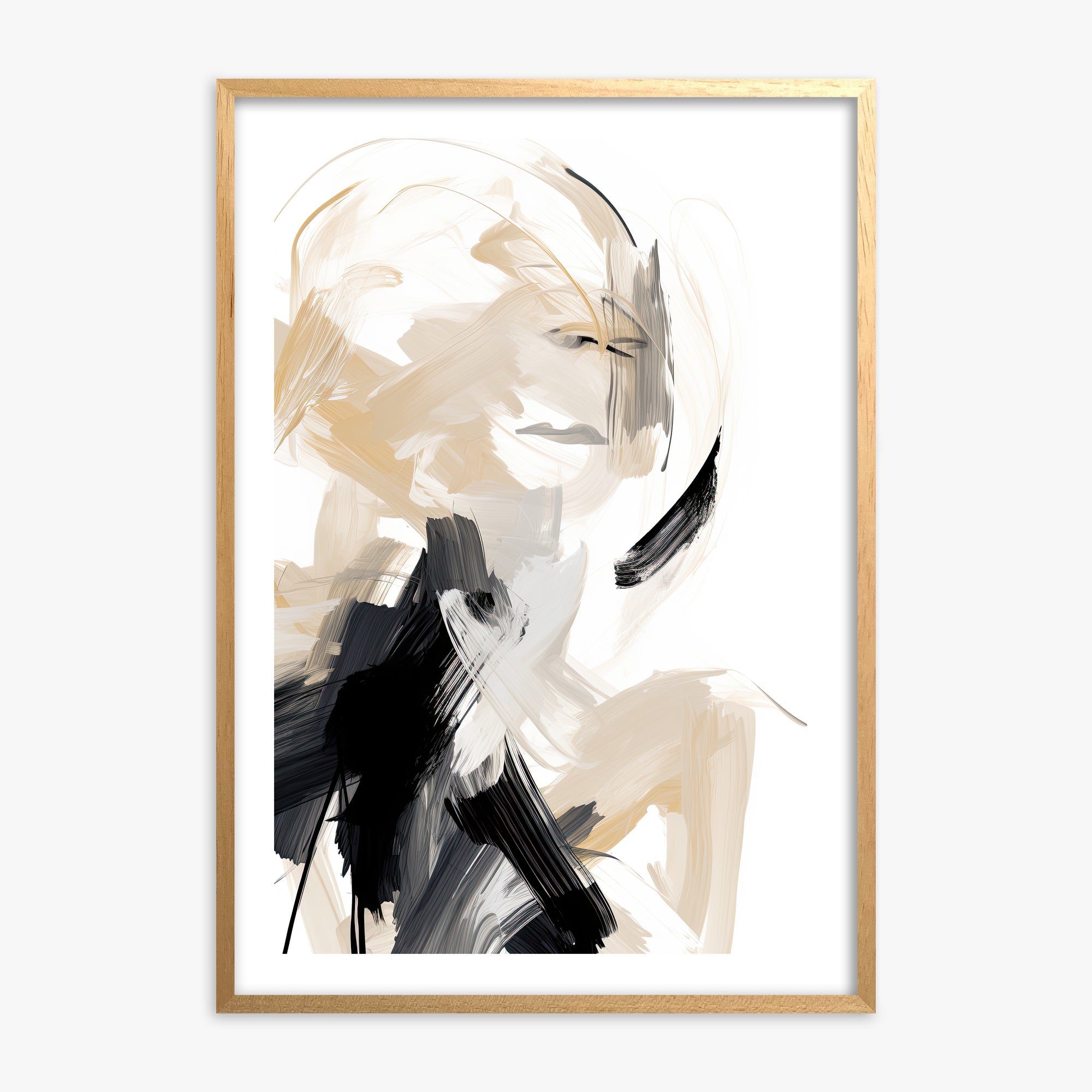 Whispered Elegance, Oak Framed Poster With Oak Frame