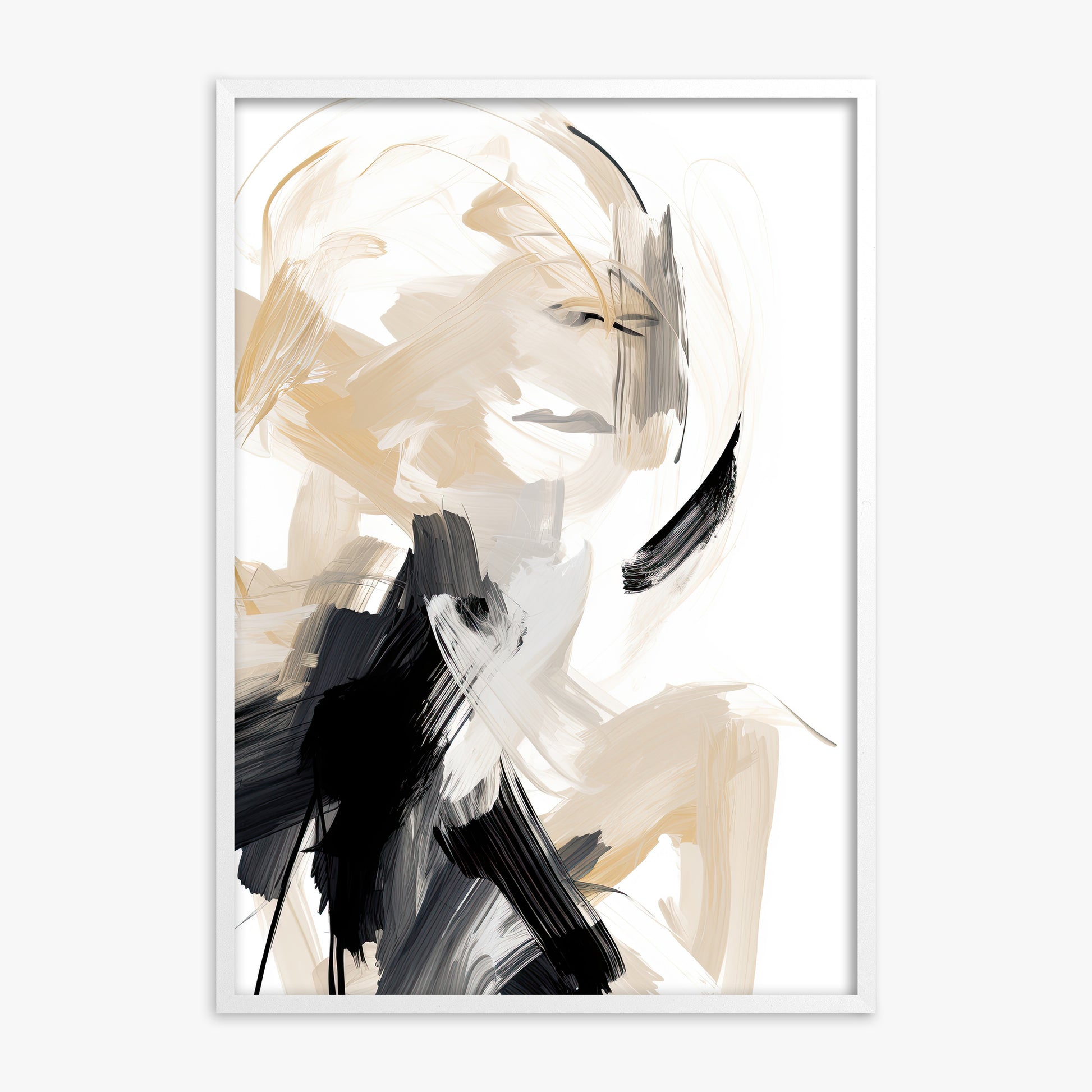Whispered Elegance, White Framed Poster With White Frame