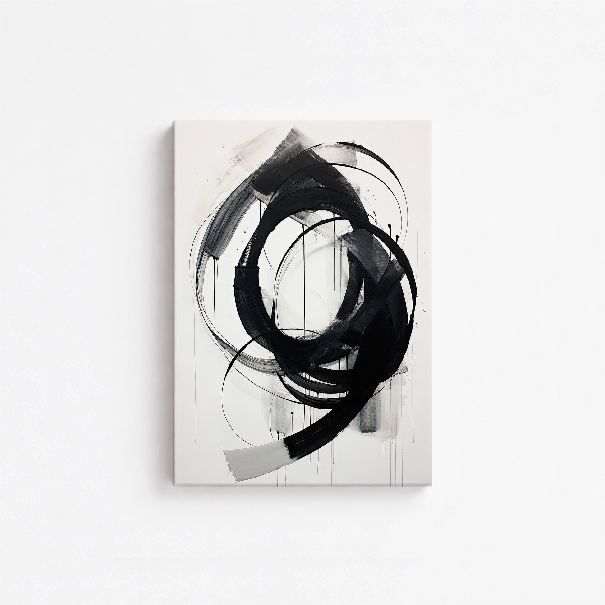 Ink Maelstrom, 21x30cm Satin Canvas Art Reproduction