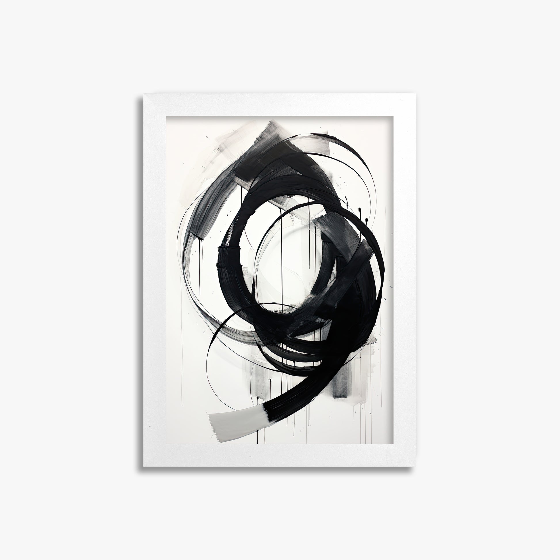 Ink Maelstrom, 21x30cm Framed Poster With White Frame