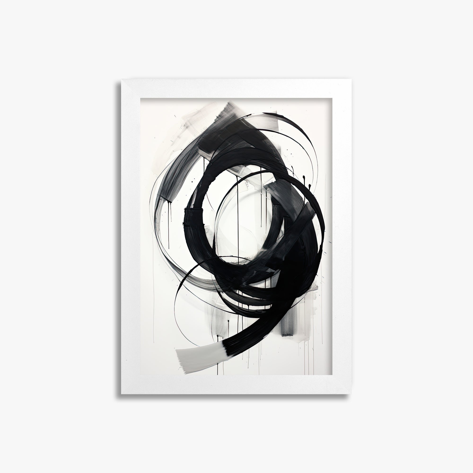 Ink Maelstrom, 21x30cm Framed Poster With White Frame