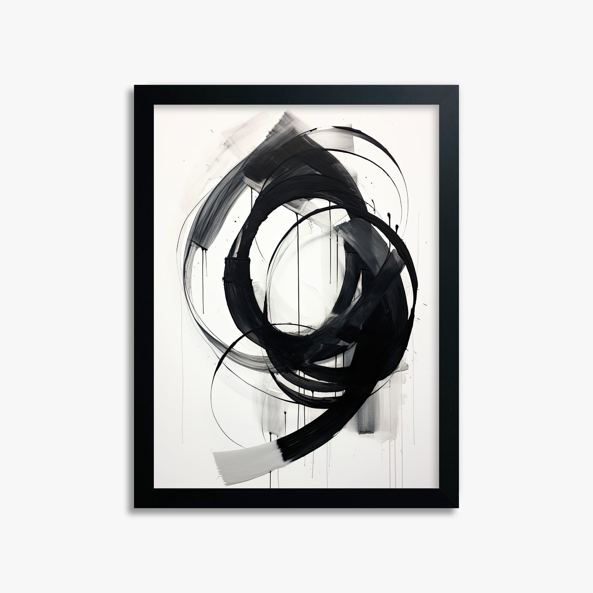 Ink Maelstrom, 30x40cm Framed Poster With Black Frame