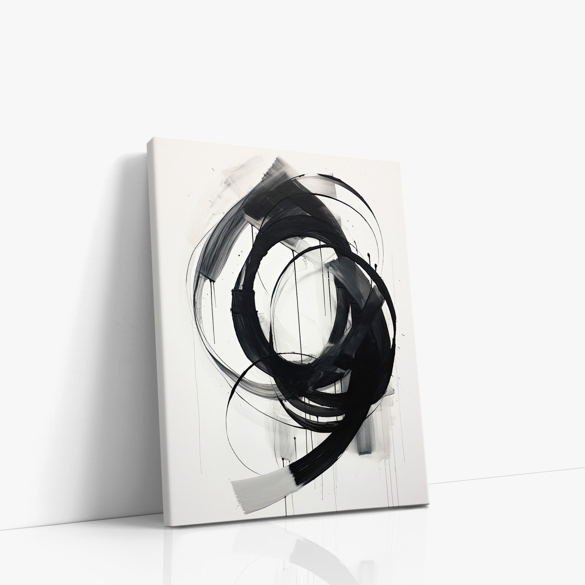 Ink Maelstrom, 30x40cm Satin Canvas Art Reproduction Left Angle