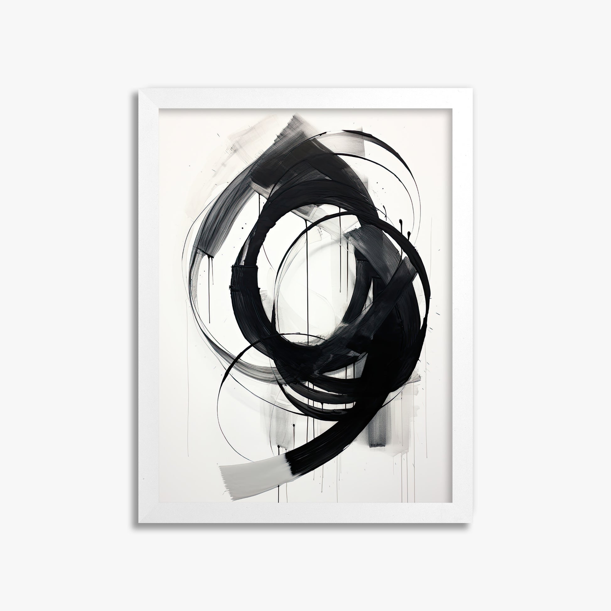 Ink Maelstrom, 30x40cm Framed Poster With White Frame
