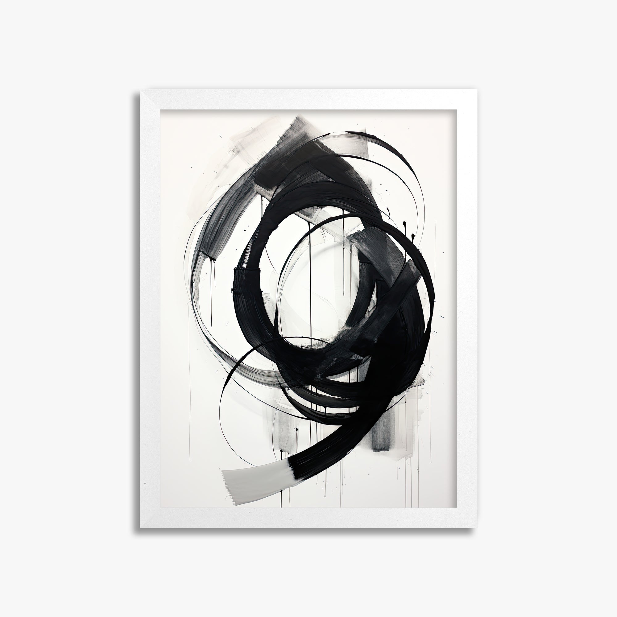 Ink Maelstrom, 30x40cm Framed Poster With White Frame