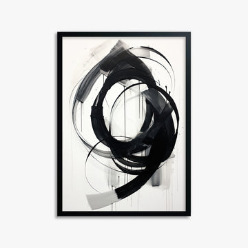 Ink Maelstrom, 50x70cm Framed Poster With Black Frame