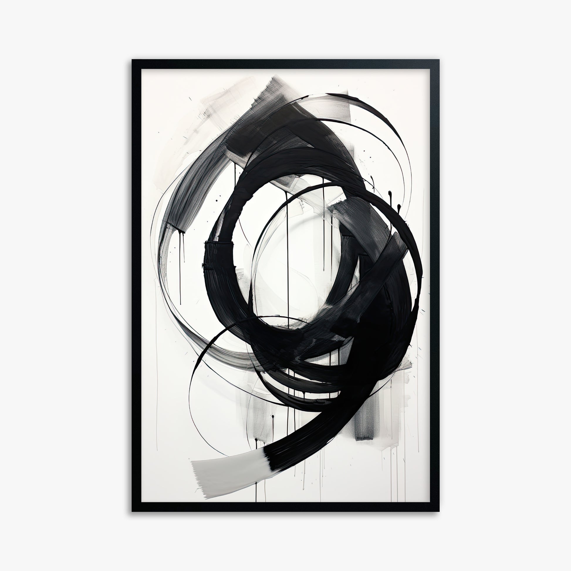 Ink Maelstrom, 61x91cm Framed Poster With Black Frame