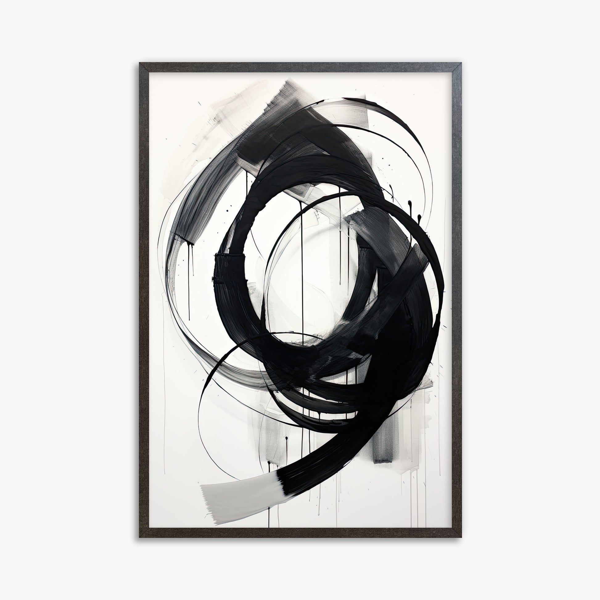 Ink Maelstrom, 61x91cm Framed Art Reproduction With Espresso Frame