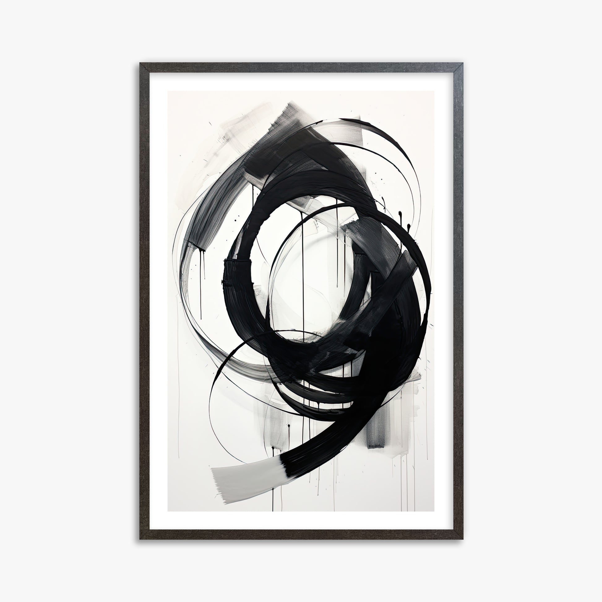 Ink Maelstrom, 61x91cm Framed Art Reproduction With Espresso Frame