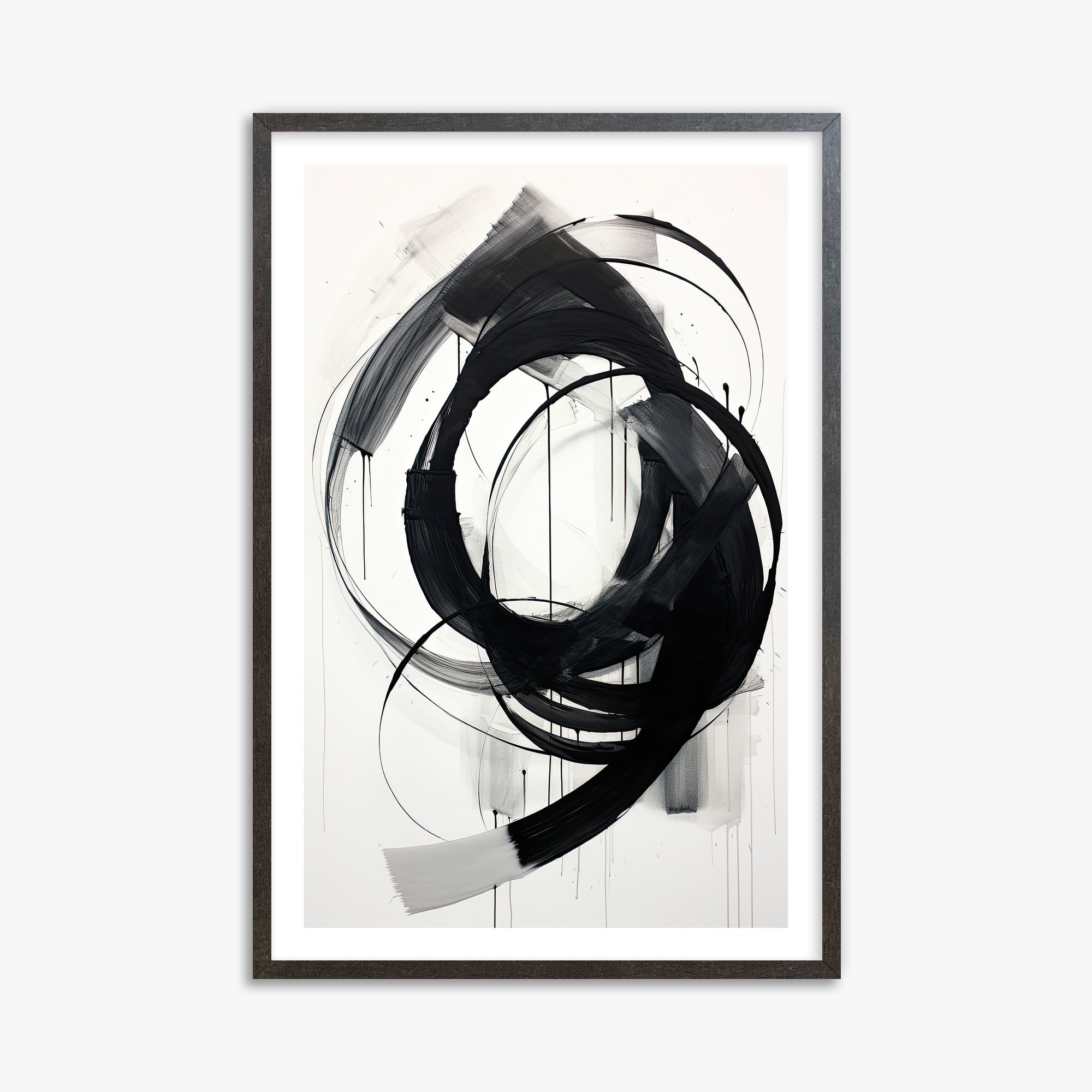 Ink Maelstrom, 61x91cm Framed Art Reproduction With Espresso Frame